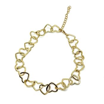 Колье сердца позолота