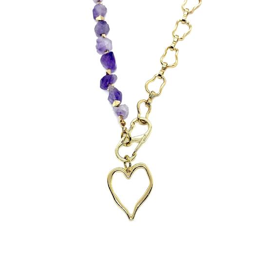 Колье аметист сердце