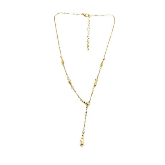 Колье капелька позолота
