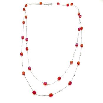 Колье красное овалы