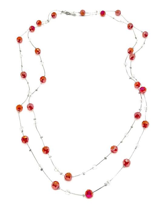 Колье красное круги