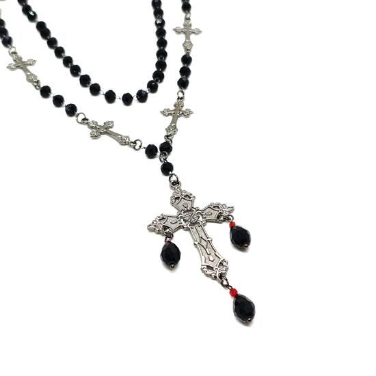 Колье двойное кресты