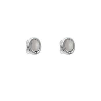 Серьги гвоздики белый перламутр 