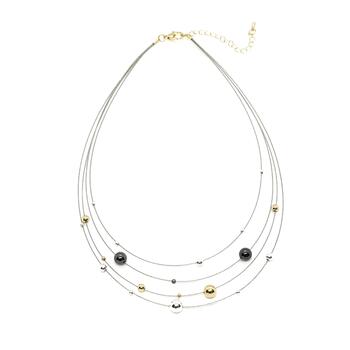 Колье многослойное бусины