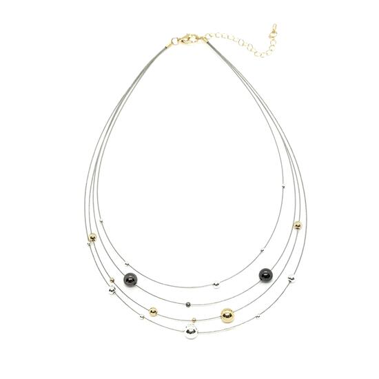 Колье многослойное бусины