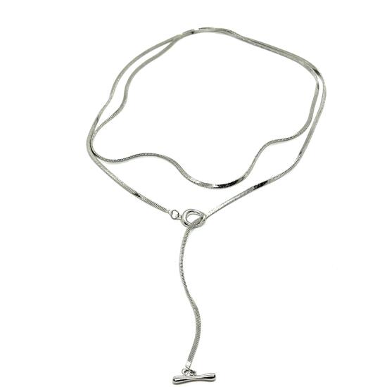 Колье галстук регулируемый родий