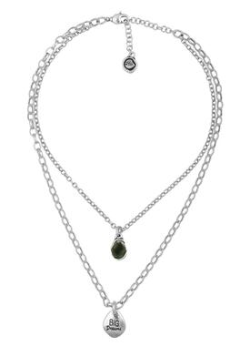 Колье зеленый камень