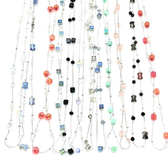 Колье сатуар родий в ассортименте