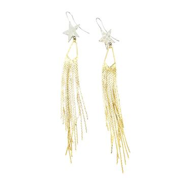 Серьги звезда с цепочками