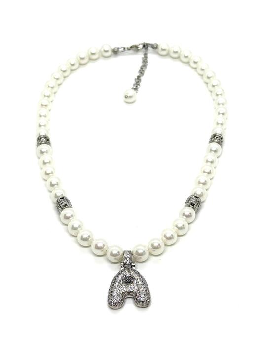 Колье жемчуг с буквой А