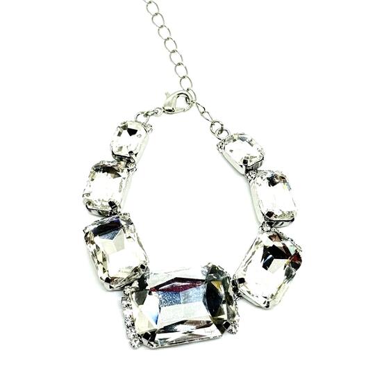 Браслет кристаллы белые